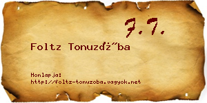 Foltz Tonuzóba névjegykártya